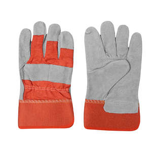 Guantes de Trabajo de Cuero Vacuno con Palma de Cuero, Guantes de Seguridad Reforzados con Goma, OEM, Cuero Vacuno Dividido, Resistentes a Desgarros, Gruesos, de 10 Pulgadas - Product Image 6