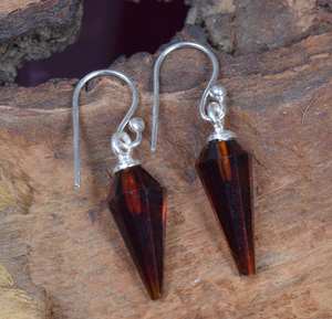 Boucles d'oreilles pendantes mignonnes en argent sterling plaqué or avec quartz grenat, bijoux faits à la main, pierre de naissance de janvier, cadeau de fête pour femme - Product Image 6