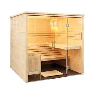 Spruce and Lime 5-Person Traditional Indoor <b>Sauna</b> Room with Glass Front <b>Home</b> Relaxation 1-Year Warranty - Product Image 3