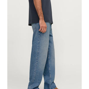 Pantalons de marque américaine pour hommes sur mesure, style rétro ample, coupe slim, denim large et long, lavé, jeans personnalisés de haute qualité, pantalons vintage - Product Image 3