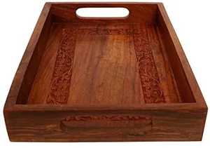natural handmade wooden <b>tray</b> wooden serving <b>tray</b> wooden <b>breakfast</b> <b>tray</b> - Product Image 2