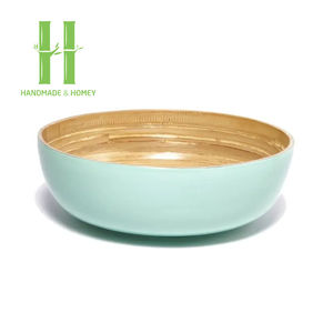 Meilleures ventes de bols de service en bambou Vaisselle en gros Saladier Assiette OEM Couleurs Tailles Emballage personnalisé du Vietnam Fait à la main - Product Image 4