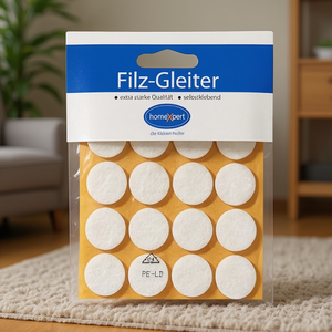 White 17 mm Self-Adhesive Felt Glides 16-Piece Set Per SB <b>Card</b> for Rug Pads & <b>Protectors</b> - Product Image 3
