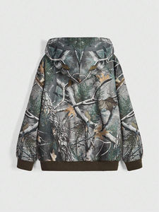 เสื้อมีฮู้ดลายพรางเป็นมิตรต่อสิ่งแวดล้อมใส่ได้ทั้งชายและหญิงผ้าคอตตอน100% 300g เสื้อผ้าแนวสตรีทสไตล์ฮิปฮอปของผู้ชายฤดูใบไม้ร่วง - Product Image 2