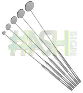 Espejo laríngeo médico de laringología Dental Manual chapado en rodio con mango #5-9 espejo de visión de borde a borde de metal/acero - Product Image 4