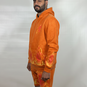 Nouveautés : Ensemble personnalisé pour homme – Sweat à capuche et short en mélange coton-polyester – Survêtement court pour homme - Product Image 5