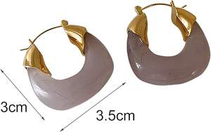 Unique Handmade <b>Resin</b> <b>Earrings</b> With Gold Leaf Decoration Trendy <b>Resin</b> <b>Earrings</b> With Pearl And Glitter Combination party wear - Product Image 6