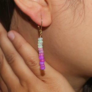 Pendiente colgante de plata de ley 925, cuentas de ópalo púrpura, joyería de piedra natal chapada en oro amarillo, regalo de boda de cumpleaños para mujer - Product Image 2