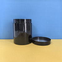 Großhandel recycelbar 600ml 20 Oz benutzer definierte runde schwarze Plastik gläser PET-Behälter für Lebensmittel Protein Pulver Dosen
