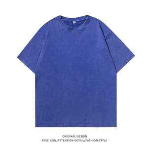 240g-300g Vintage lavé T-shirts surdimensionné Hip Hop t-shirts Streetwear à manches courtes noir pour hommes/femmes hauts t-shirts 100% coton - Product Image 5