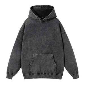 Ropa de calle de invierno de gran tamaño suelto de lana de algodón/bambú gráfico HipHop rapero con capucha Tops sudaderas con capucha pulóver sudadera hombres personalizados - Product Image 5