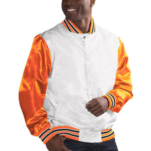 Chaqueta de Satén para Hombre, Estilo Casual, Cuello Alto, Color Sólido, Ajustada, a la Moda / Chaqueta Bomber de Invierno OEM, Transpirable por Delante - Product Image 1