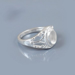 Bague en pierre ovale en argent sterling 925 réglage 5x7mm lunette montage vierge bricolage souvenir bijoux personnalisables pour femmes et hommes - Product Image 3