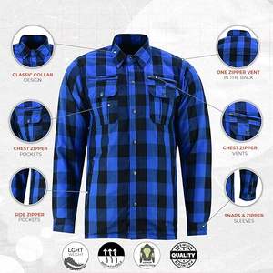 เสื้อเชิ้ตผ้าฟลานเนลสำหรับขี่มอเตอร์ไซค์ในฤดูหนาว ทนทาน กันลม พร้อมแผ่นเสริมคุณภาพสูง ปรับแต่งได้สำหรับผู้ขับขี่ - Product Image 5