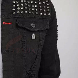 Venta al por mayor ligero 100% algodón strass chaqueta cómodo y duradero material strass detalle - Product Image 5