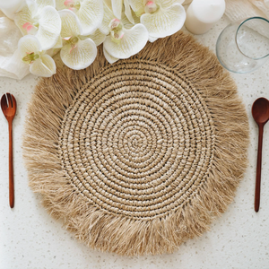 Manteles individuales redondos de rafia únicos Boho decoración de mesa de cocina 35 cm | Manteles individuales para fiesta de boda de Hotel en casa | Regalo de Navidad - Product Image 4