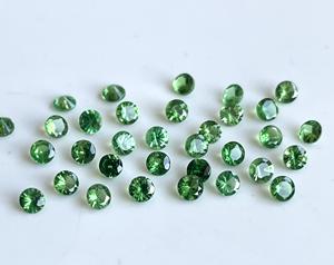 พลอยโกเมนสีเขียว tsavorite ธรรมชาติ2.5มม. เจียระไน-หลวมโกเมนสีเขียว - Product Image 5