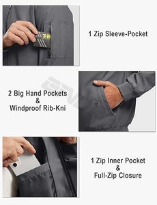 Custom <b>Men's</b> Lightweight 100% Polyester <b>Summer</b> Sport Outdoor <b>Jacket</b> Windproof Waterproof Zipper Design Stand Collar for Jogging - Product Image 5
