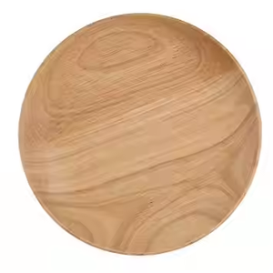 Crescent Crafts plato redondo de madera maciza respetuoso con el medio ambiente plato pulido para mesa de cena y servicio de fiesta seguro para alimentos - Product Image 5