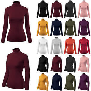 Camiseta de cuello alto de manga larga para mujer de alta calidad 100% algodón OEM Bangladesh Factory Camiseta de cuello alto para mujer - Product Image 3