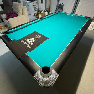 Table de billard snooker commerciale américaine de quatrième génération en bois massif avec poches en cuir véritable et rails en acier, table de billard pour la maison - Product Image 2