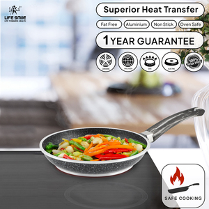 Cuộc Sống Nụ Cười 20/24/28 Cm Fry Pan Set Với Đa-Lớp Phủ Granite Không Dính Sắt Chảo Chịu Nhiệt Xử Lý Và Treo Vòng Lặp - Product Image 6