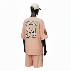 Ensemble court en mesh pour homme, haute qualité, tissu mesh sport 230 GSM, couleur pêche douce, logo personnalisé par sublimation pour ensemble homme - Product Image 5