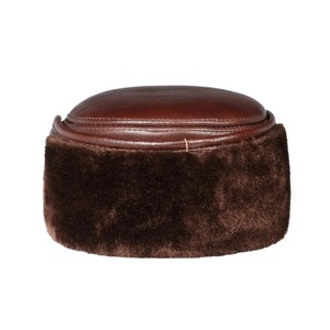 Gorro de bombardero grueso de piel sintética de vaca auténtica para hombre, gorro cálido de invierno para papá, ropa informal para exteriores, Gorras al por mayor - Product Image 4