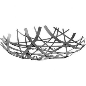 Décoration de table polie miroir en acier inoxydable Panier de rangement pour fruits de forme ronde de la meilleure qualité Panier de rangement décoratif pour la maison - Product Image 2