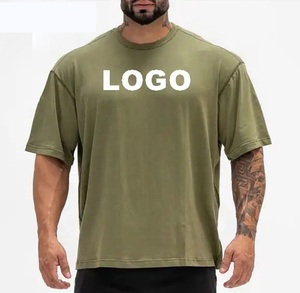 T-shirts à épaules tombantes gris uni col rond manches courtes en coton coupe classique décontractée personnalisables teints unis - Product Image 1