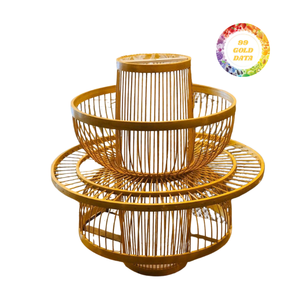 โคมไฟไม้ไผ่หัตถกรรมสมัยใหม่ ลายสานแบบดั้งเดิม น้ำหนักเบา สีปรับแต่งได้ สำหรับพื้นที่รับประทานอาหาร ร้านบูติก - Product Image 4