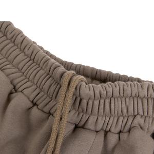 Pantalones de chándal con logotipo personalizado para hombre, Pantalones estampados con cordón marrón liso, pantalones de chándal en blanco, pantalones de cintura elástica teñidos de lana marrón - Product Image 4