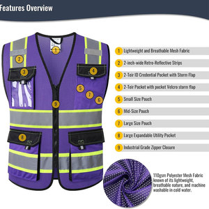 Heavy Duty Reflective Safety Work Vest Product High Visibility Multi Pocket Work Vest Product - Product Image 2