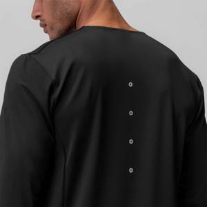 Camiseta deportiva de manga larga que absorbe la humedad para hombres: ropa atlética de alto rendimiento para correr, entrenar y actividades al aire libre - Product Image 4