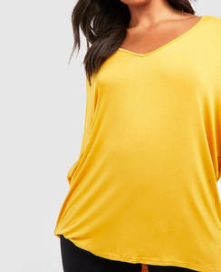 T-shirt court à manches courtes pour femme, coupe classique, en denim, avec impression de logo personnalisée, fermeture éclair, été - Product Image 2