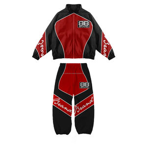 Conjunto de 2 Piezas de Chaqueta Cortavientos Personalizada de Nailon con Cierre, Ropa Deportiva para Hombre con Ribete Elástico, Traje Deportivo Cortavientos Unisex de Nailon - Product Image 2