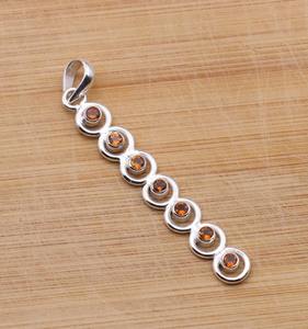 Citrine Gemstone Inde Meilleure Qualité 925 Timbre Bijoux Cadeau De Mariage Parfait pour l'amour 925 Pendentif En Argent Sterling Avec - Product Image 2