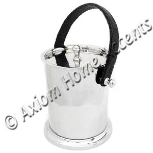 SEAU À GLACE EN ACIER INOXYDABLE POLI MODERNE FABRIQUÉ À LA MAIN POIGNÉE POIGNÉE EN CUIR Écologique pour une utilisation à la maison AXIOM HOME - Product Image 1