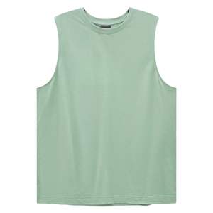Débardeur vert coupe décontractée pour homme Gilet de sport sans manches en coton léger avec logo imprimé Parfait pour l'entraînement et les tenues décontractées - Product Image 5