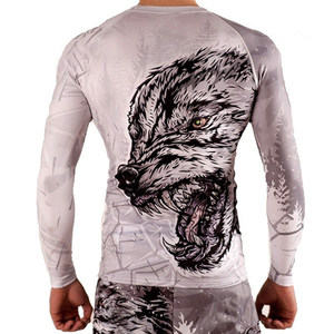 High Quality 2025 Wholesale UPF50 Printed Long Sleeve MMA <b>Men</b> BJJ Rash Guard <b>Swim</b> <b>Shirt</b> Quick Dry for Adults - Product Image 2