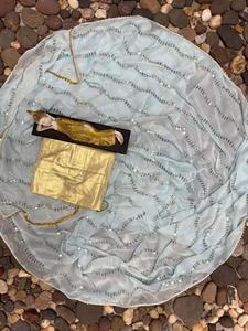 Colección de ropa de diseñador Sequance Work Saree en Heavy Metti con blusa Tela de alta calidad a precio mayorista - Product Image 3