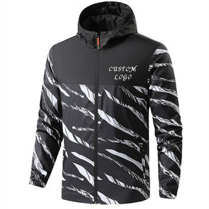 Vente en gros sur mesure Veste coupe-vent d'extérieur personnalisée Vestes coupe-vent pour hommes grande taille Veste coupe-vent à capuche - Product Image 2