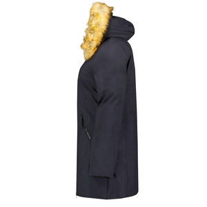 Veste parka pour femme imperméable coupe-vent réversible avec fermeture éclair, isolation thermique, capuche ornée de fausse fourrure de luxe, longueur régulière - Product Image 6