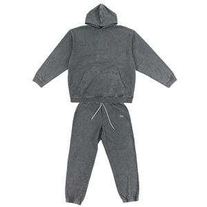 Conjunto de Sudadera con capucha Terry de algodón orgánico para hombre, chándal de manga larga para hombre, Conjunto de sudadera sostenible para hombre, sudadera y sudadera personalizada - Product Image 1