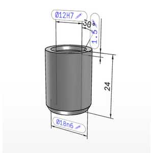 เครื่องมือค้นหาตำแหน่งบูชแบบยาว K1095 ทำจากเหล็กกล้า ขนาดเส้นผ่านศูนย์กลางภายใน 12 มม. ความสูง 24 มม. ผ่านกระบวนการอบชุบแข็งและเจียร สำหรับซ่อมแซมโครงสร้าง - Product Image 3
