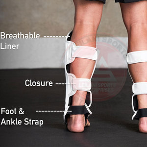 Espinilleras de Muay Thai de Primera Calidad, Cuero Vacuno, Logotipo Personalizado, Cierre de Velcro, Protector de Piernas para Kickboxing - Product Image 3