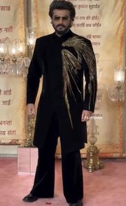 NEW DESIGNER EMBROIDERY of DRAGON on SHERWANI,<b>PANT</b> WITH STOLE WITH EMBELLISHED CRYSTAL GLASS BEADS,DABKA WORK for WEDDING=2024 - Product Image 3