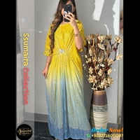Collection Ssumaira 2025, robe kaftan longue style Dubaï, décontractée, broderie Moonlight, pour femmes, mariage