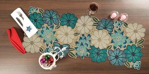 Christmas Decorative and Leaves Design Beaded <b>Runner</b> Placemat <b>Dining</b> <b>Table</b> Fancy Mat Handmade Decorative <b>Runners</b> for Wedding - Product Image 3