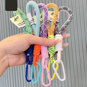 HOT Lanyard fashion Color Phone Strap Mesh key chain for Braided Strips Keycord Hanging Trousers Accessories key ring